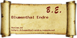 Blumenthal Endre névjegykártya